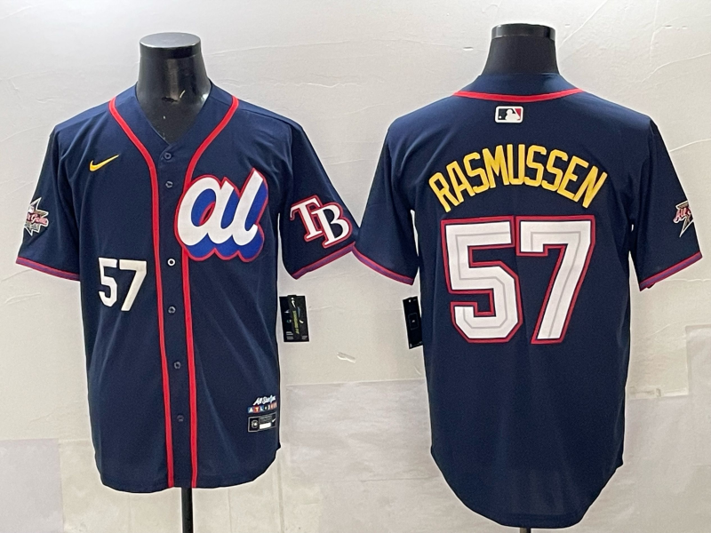 Men Texas Rangers #57 Rasmussen blue 2025 MLB All Star Jersey 003